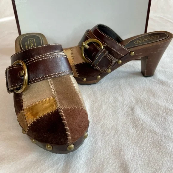 Coach Sebrina Patchwork Platform Mules - Picture 2 of 6